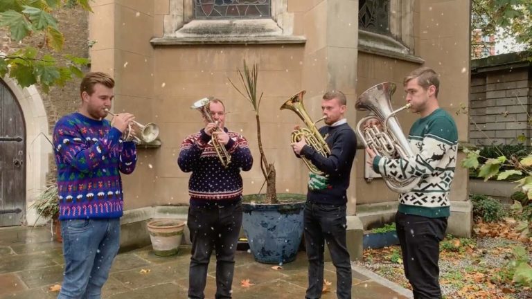 A4 Brass quartet in splendid xmas jumpers