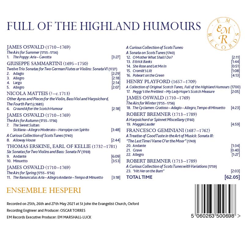 Full of the Highland Humours track listing